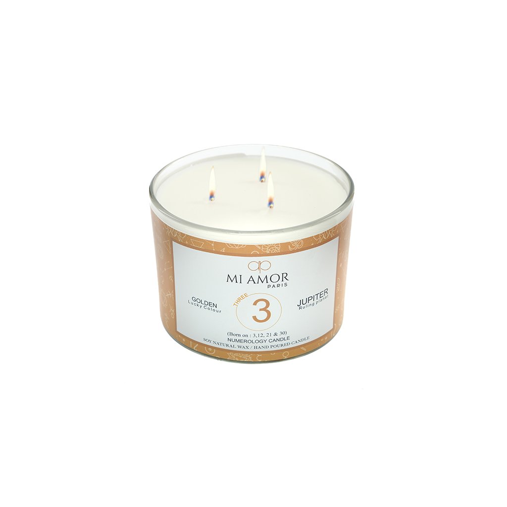 Numerology Candle 3: Jupiter - Golden Yellow