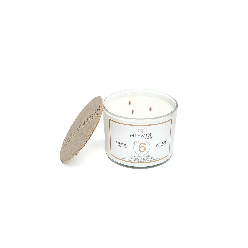 Numerology Candle 6: Venus - White