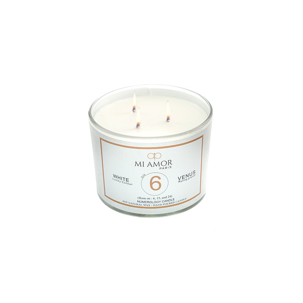 Numerology Candle 6: Venus - White