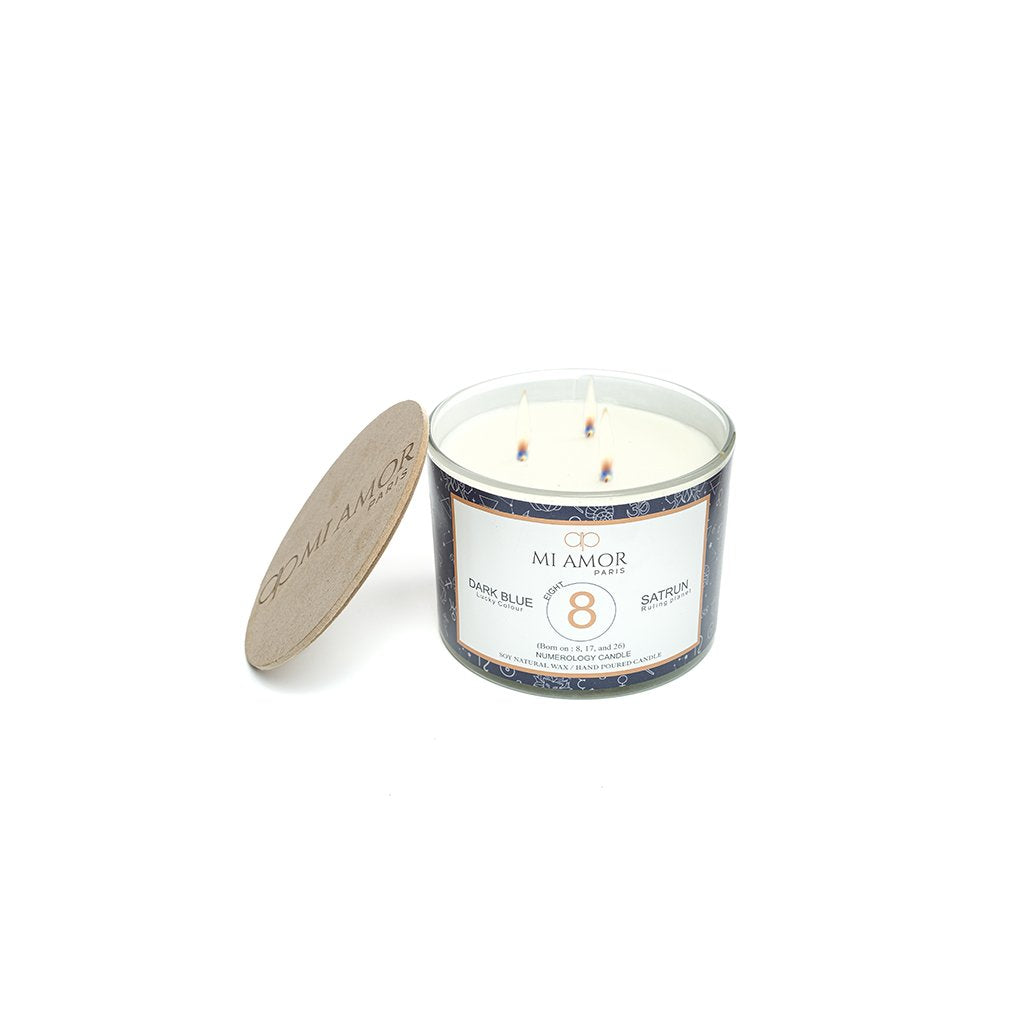 Numerology Candle 8: Saturn - Dark Blue