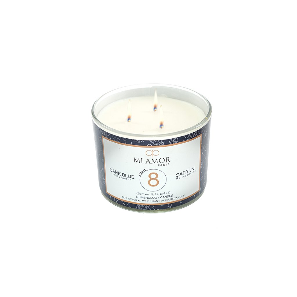 Numerology Candle 8: Saturn - Dark Blue