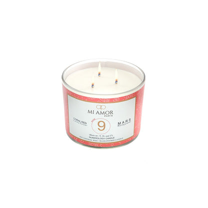 Numerology Candle 9: Mars - Coral Red