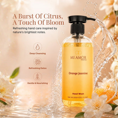 Orange Jasmine Moisturising Liquid Handwash | Long Lasting Fragrance | Moisture Lock Formula | Refreshing Citrus Floral Scent | 300 ml