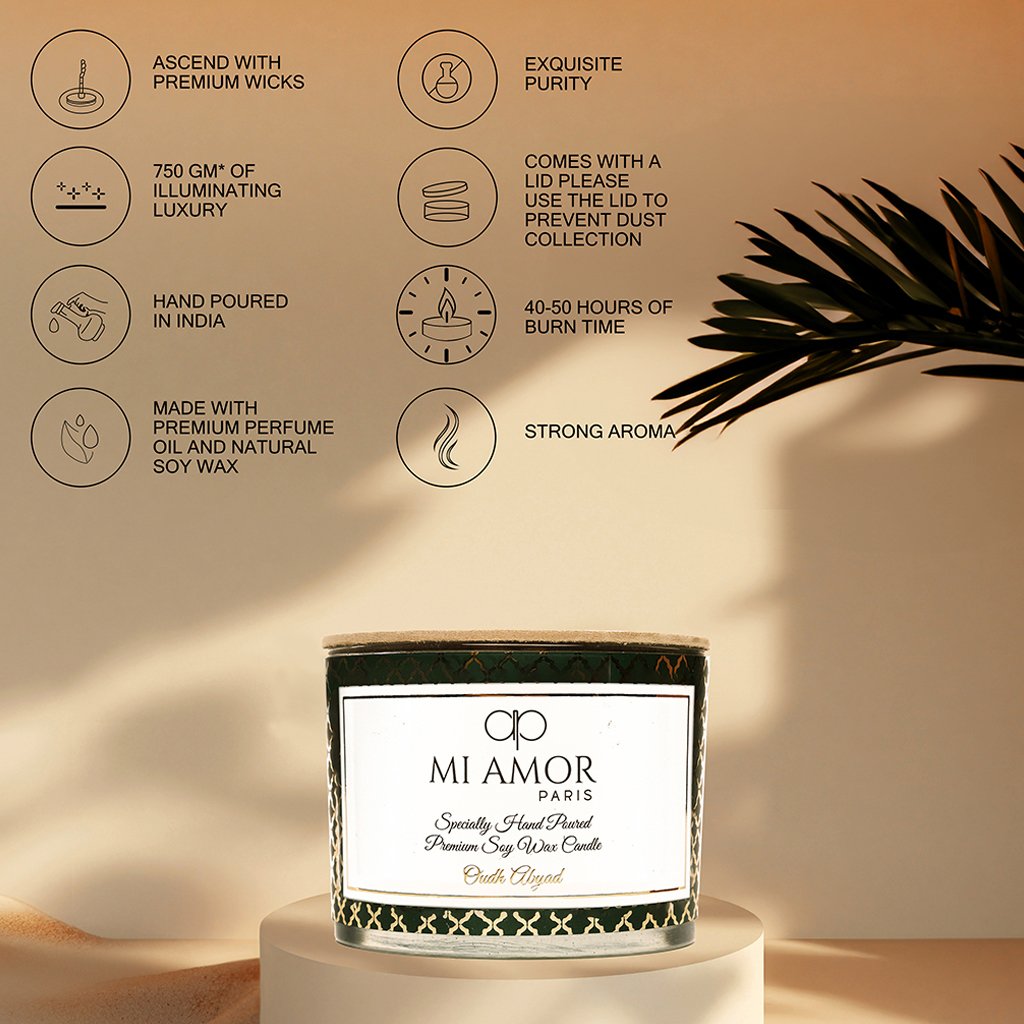 Oudh Abyad Candle -One Wick