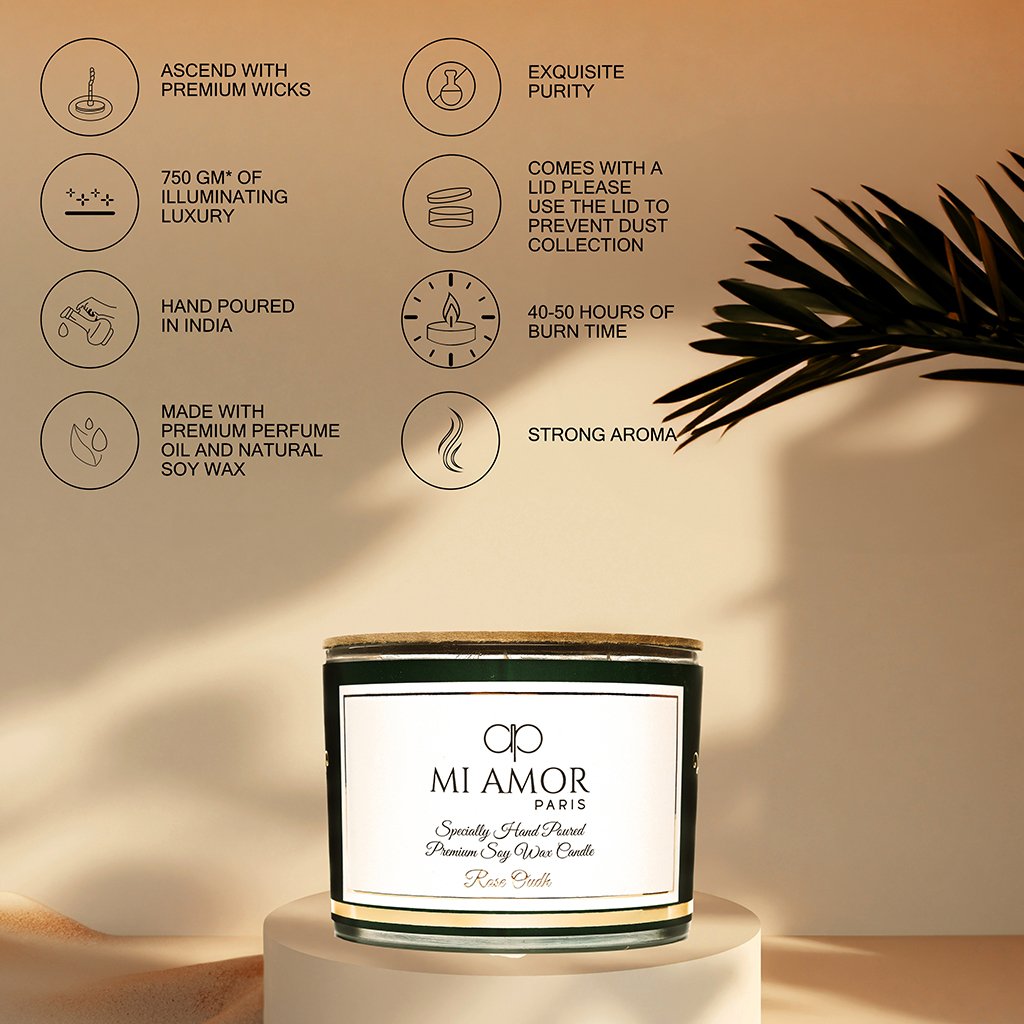 Rose Oudh Candle -One Wick