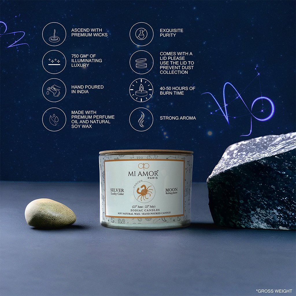 Cancer Zodiac Candle -One Wick