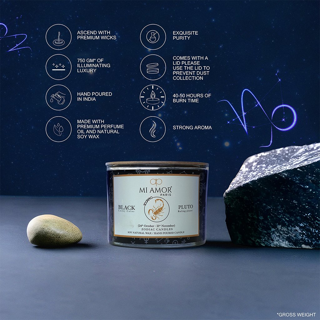 Scorpio Zodiac Candle -One Wick