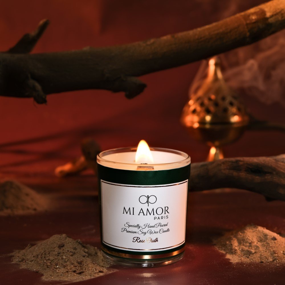 Rose Oudh Candle -One Wick