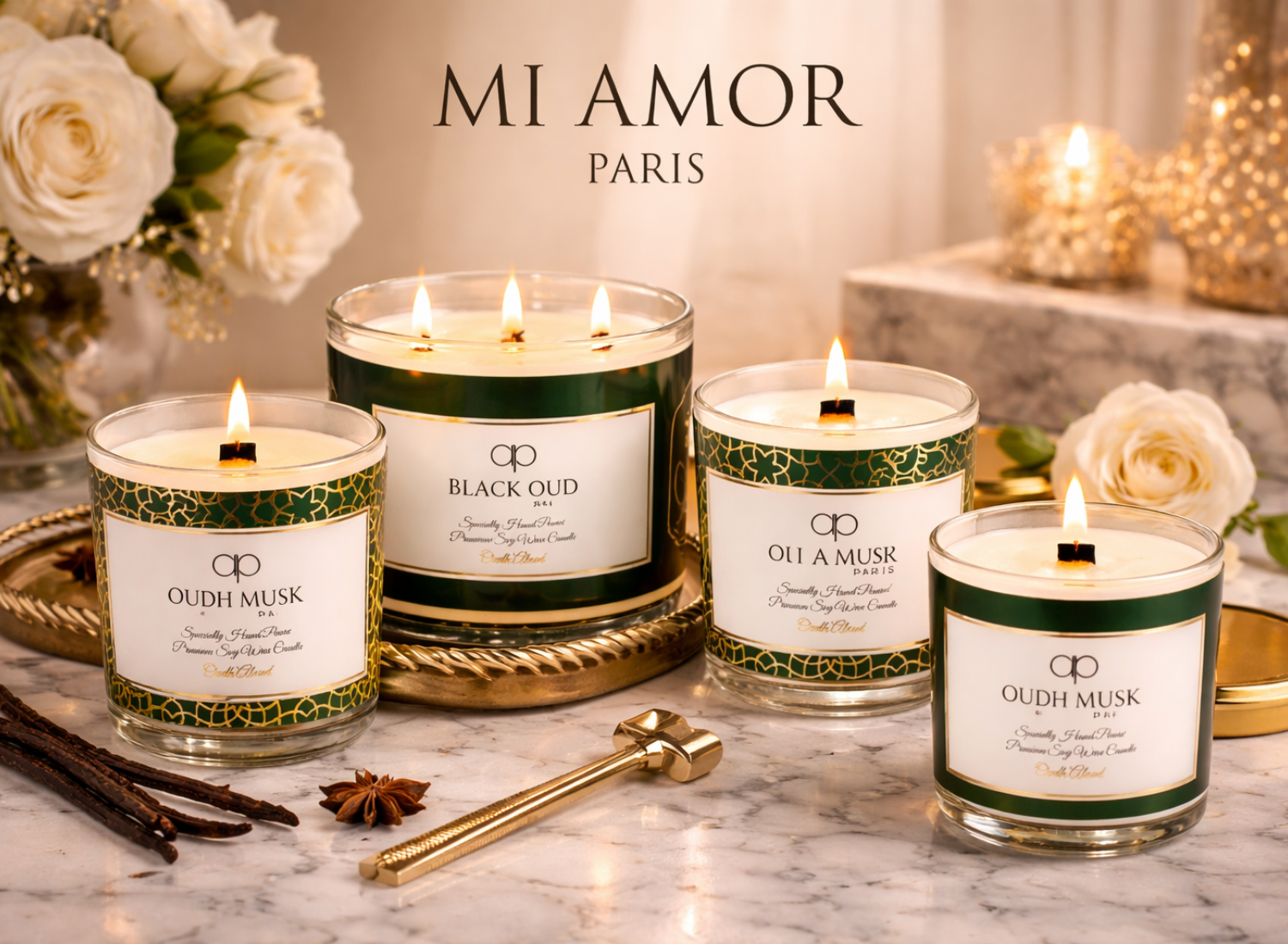Oudh scented candles