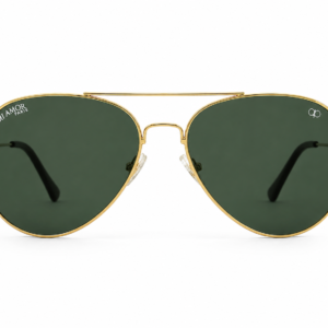 Golden Green Aviator Sunglasses for Men & Women – UV Protected Green Lens, Metal Frame, Stylish Sunglasses