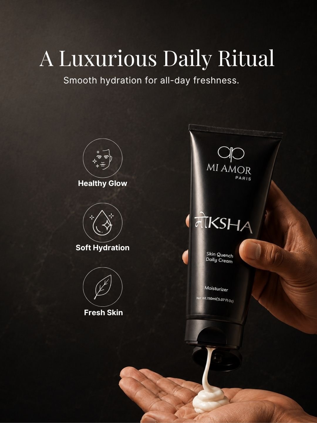 MI AMOR PARIS Moksha Men Face & Body Moisturizer | Intensive Hydration Cream with Shea Butter & Glycerin | 150ml - Image 5