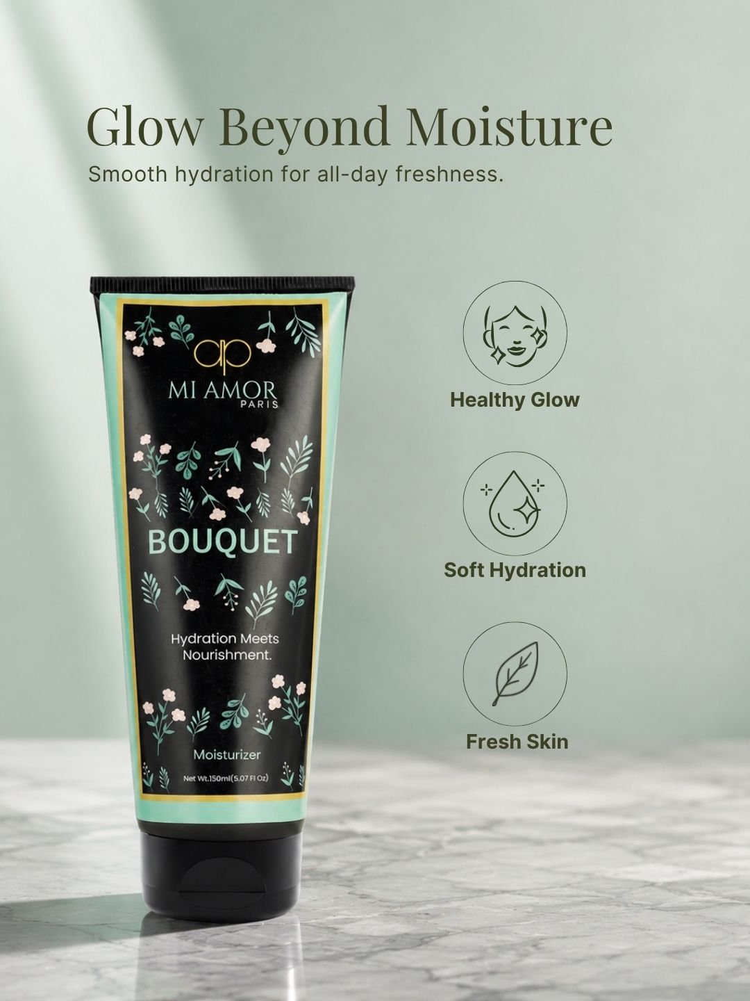MI AMOR PARIS Bouquet Women Moisturizing Cream | Non-Greasy Daily Face, Body & Hand Moisturizer | 150ml - Image 5