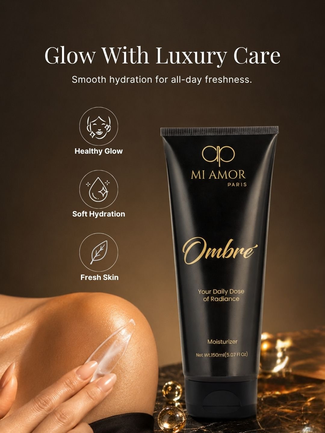 MI AMOR PARIS Ombre Daily Moisturizing Cream for Women | Face, Body & Hand Moisturizer | Shea Butter & Glycerin | 150ml - Image 5