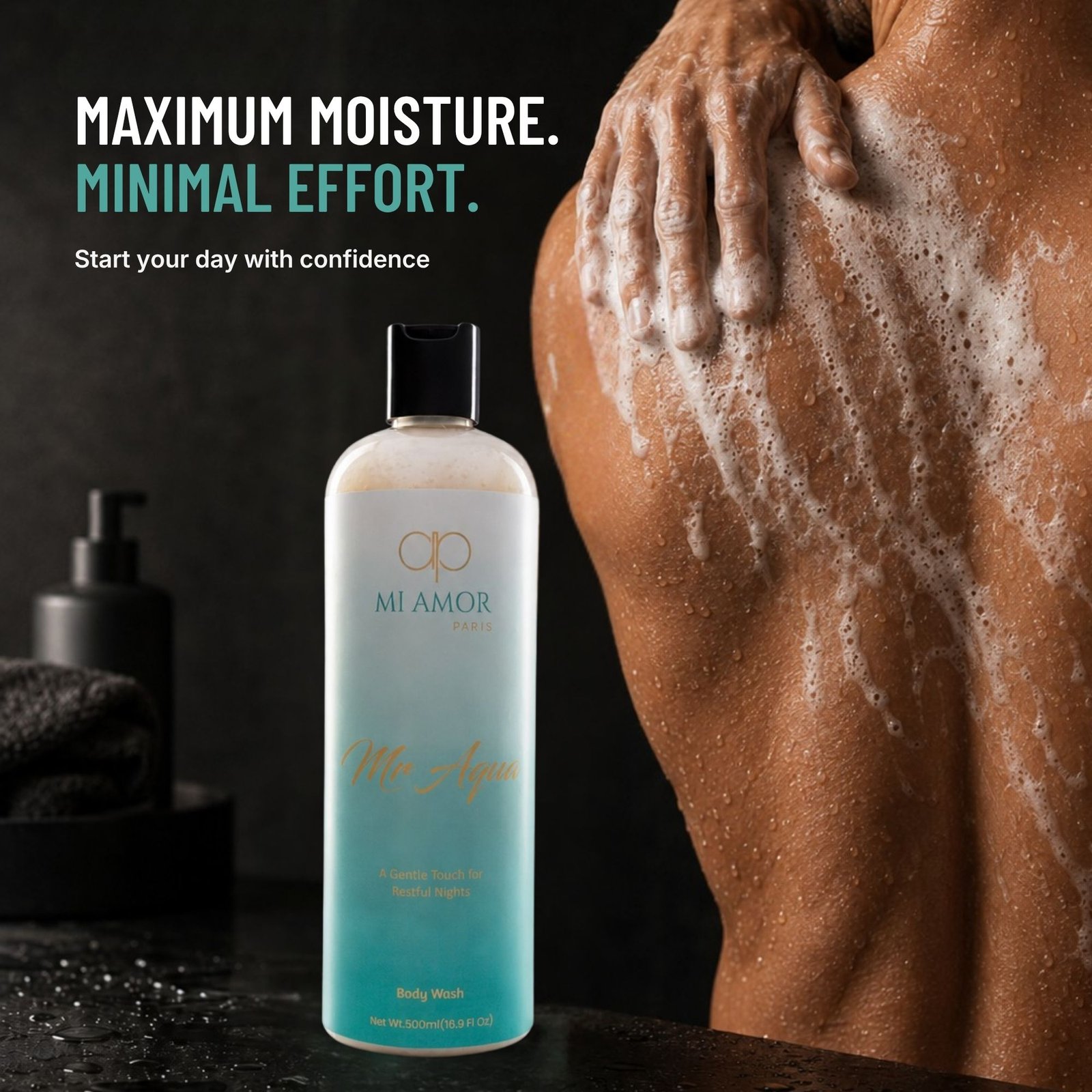 MI AMOR PARIS Mr Aqua Premium Shower Gel for Men | Refreshing Body Wash Daily Cleanser | 500 ml - Image 6