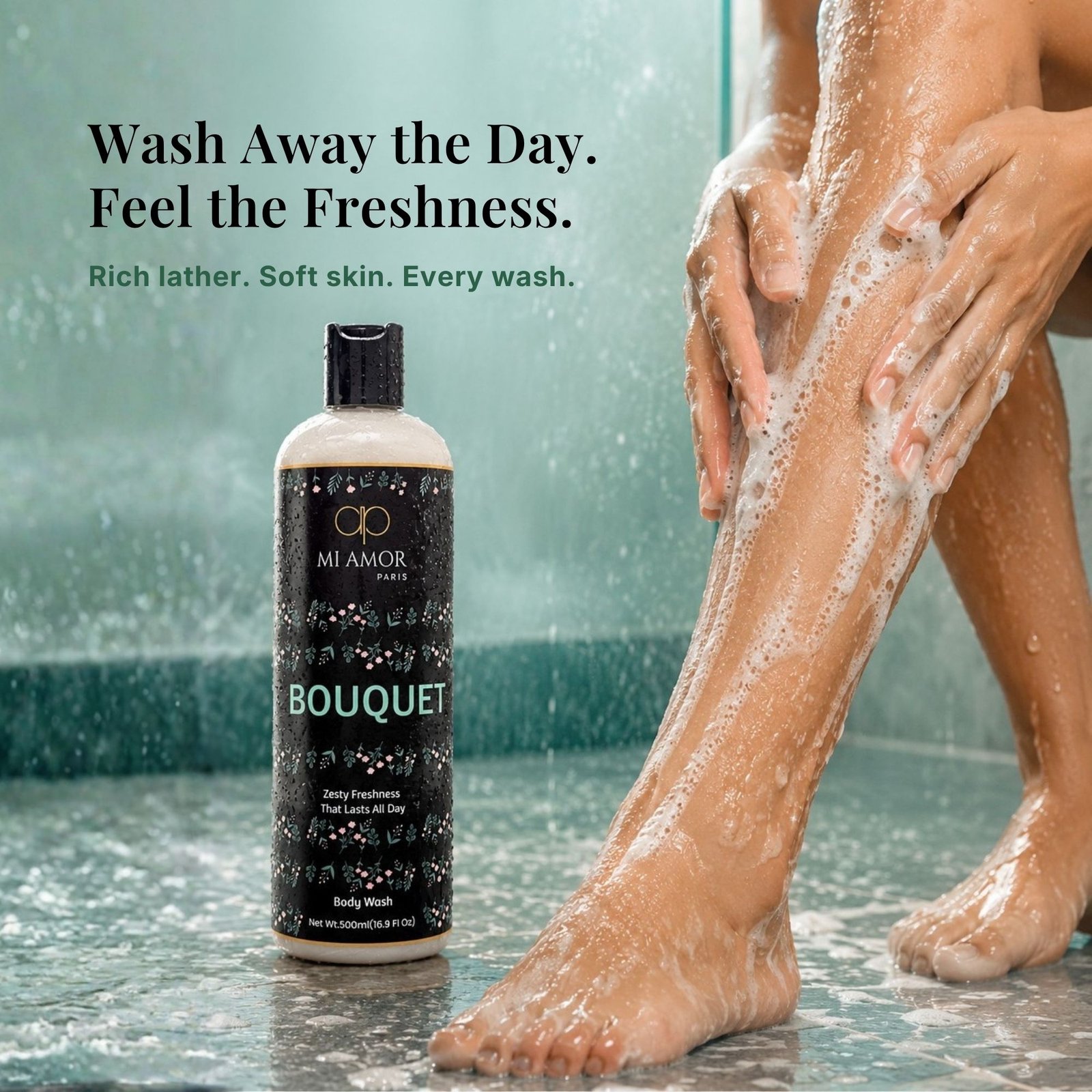 MI AMOR PARIS Bouquet Moisturising Shower Gel For Women | Gentle Daily Cleansing | 500 ml - Image 6