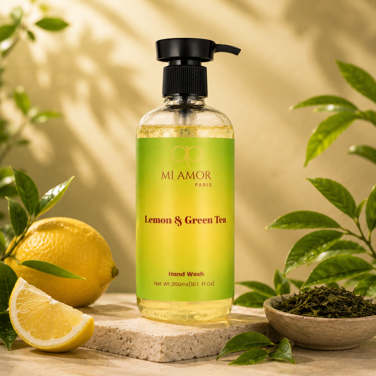 Lemon & Green Tea Moisturising Liquid Handwash | Safe for All Skin Types | Moisture Lock Formula | Refreshing Citrus & Green Tea Scent | 300 ml