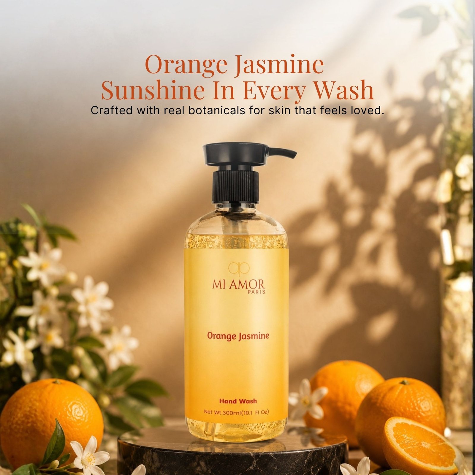 Orange Jasmine Moisturising Liquid Handwash | Long Lasting Fragrance | Moisture Lock Formula | Refreshing Citrus Floral Scent | 300 ml - Image 2